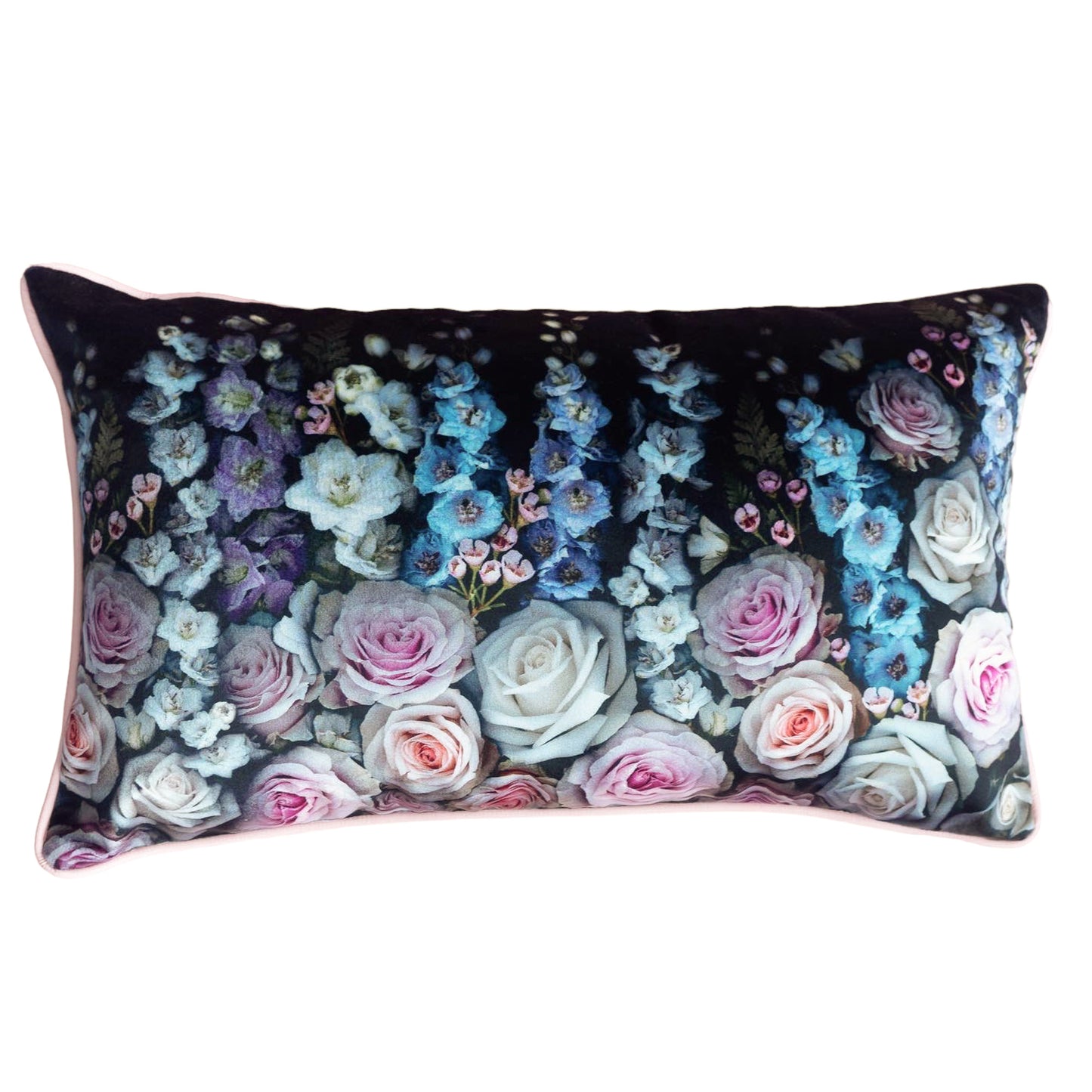 Rose and Delphinium cushion